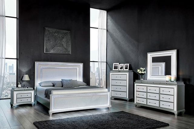 Furniture of America® Galea Gray Nightstand-1