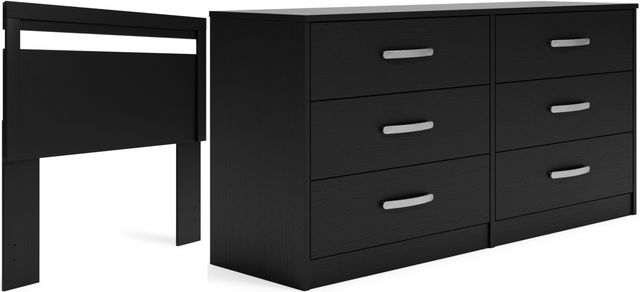 Signature Design by Ashley® Finch 2-Piece Black Full Panel Headboard Bedroom Set-0