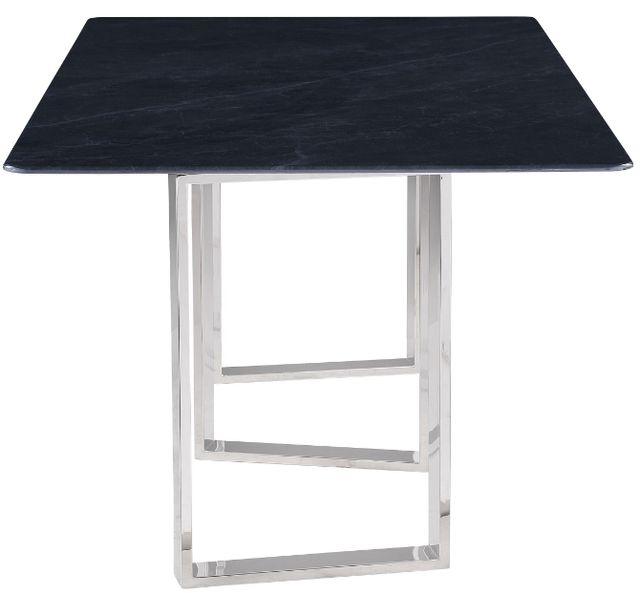 Coaster® Desden Gray Rectangular Dining Table with Silver Base-3