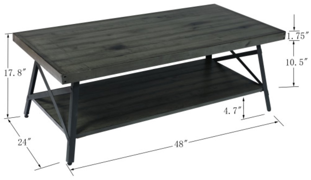 Emerald Home Chandler Cocktail Table - Thumbnail 3