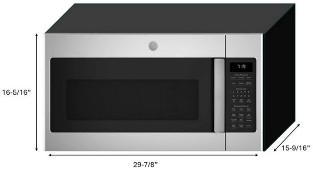 GE® 1.9 Cu. Ft. Stainless Steel Over The Range Microwave-2