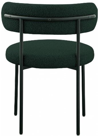 Meridian Furniture Beacon Green/Black Boucle Upholstered Dining Chair-2