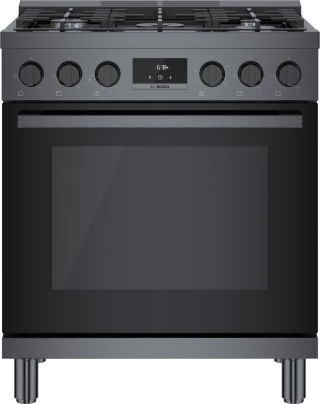 Bosch® 800 Series 30" Black Stainless Steel Pro Style Gas Range-0