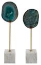 A & B Home 2-Piece Green/Gold/White Agate Decorative Statuaries Set-2