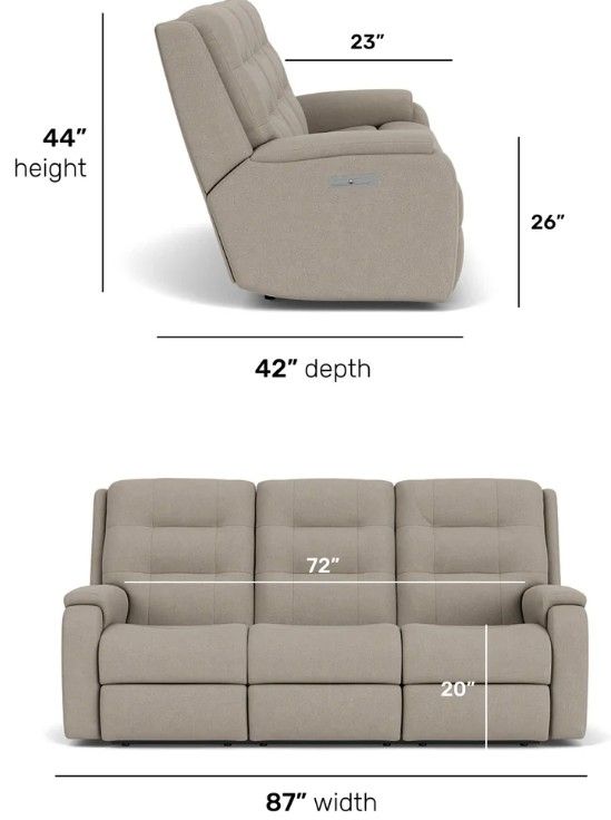 Flexsteel® Customizable Arlo Power Reclining Sofa with Power Headrest and Lumbar-2