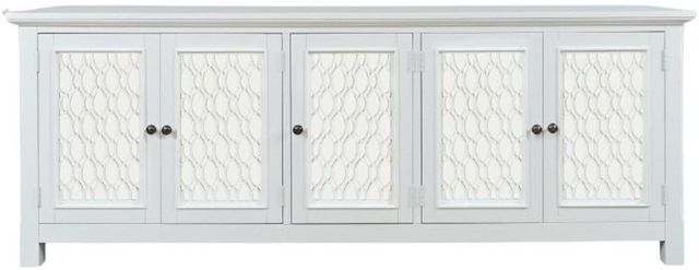 Jofran Inc. Isabella White 86" Mirrored Accent Cabinet-2