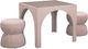 TOV Furniture Tomlin 3-Piece Light Pink Game Table and Two Ottomans Set-0