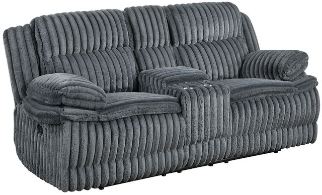 Homelegance® Goodland Dark Gray Double Manual Reclining Loveseat with Center Console-0