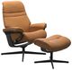 Stressless® by Ekornes® Customizable Sunrise Small Manual Recliner and Ottoman with Cross Base-0