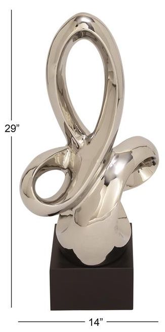 Deco Marche Silver 14" Abstract Sculpture-2