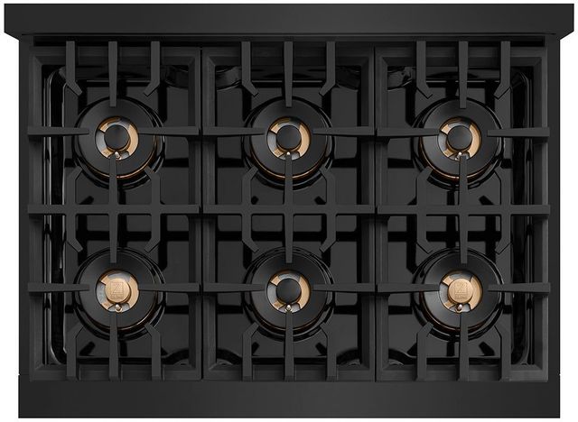 ZLINE Classic Autograph Edition 36" Black Stainless Steel Gas Rangetop with Champagne Bronze Accents-1