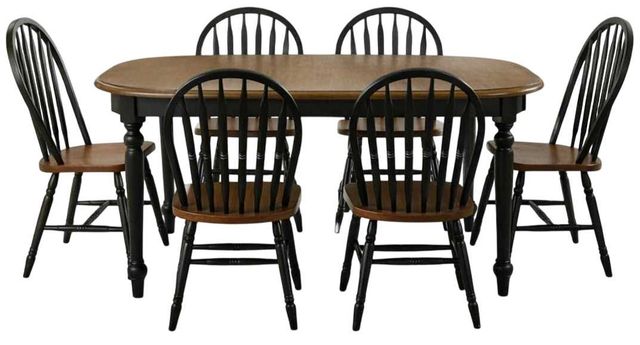 Liberty Furniture Carolina Crossing 7-Piece Antique Honey/Black Dining Table Set-0