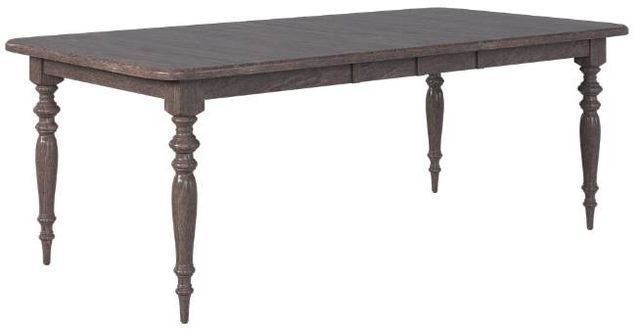 Country View Woodworking Customizable Gillette Sap Cherry Top 54" Dining Table with 2-Leaves and Brown Maple Base-0
