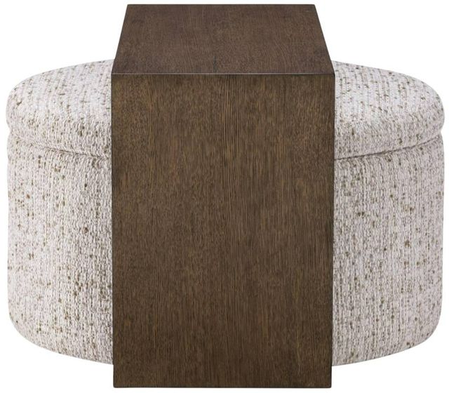 Legacy Classic Solana Biscotti/Warm Oak Mohave Storage Ottoman with Wood Top Overlay-1