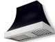 La Cornue CornuFé Cascade 36" Gloss Black Wall Mounted Range Hood with Polished Chrome Trim-0