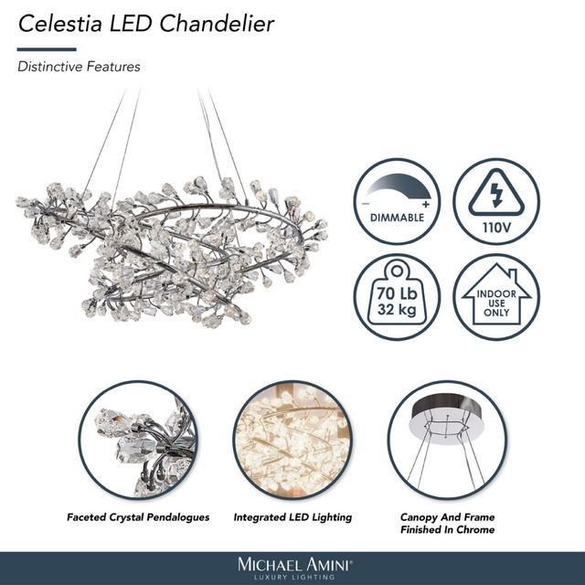 Michael Amini® Celestia Clear LED Chandelier-3