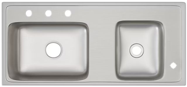 Elkay Lustertone® Classic Lustrous Satin Stainless Steel 37 x 17" x 7" Rectangular Double Bowl Drop-in Classroom ADA Sink-2