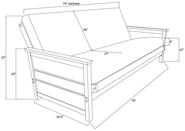 Kodiak Furniture Lexington Taxi Seaport/Weathered Brown Full Storage Futon with Mattress -3