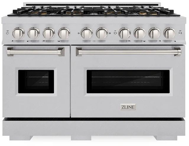 ZLINE 48" 6.7 cu. ft. Dual Fuel Range with 8 Burner DuoPro™ Cooktop and Dual Ovens in Satin Stainless Steel -0