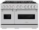 ZLINE 48" 6.7 cu. ft. Dual Fuel Range with 8 Burner DuoPro™ Cooktop and Dual Ovens in Satin Stainless Steel -0