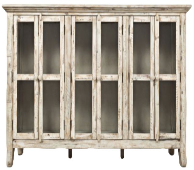 Jofran Inc. Rustic Shores Scrimshaw Cream 6-Door Accent Cabinet-2