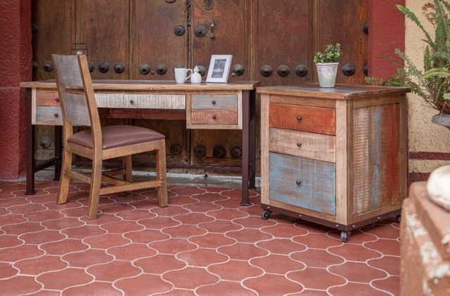International Furniture Direct Antique Bronze/Brown Desk-1