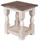 Horizon Home® Bay View Brown Top Side Table with White Base -0