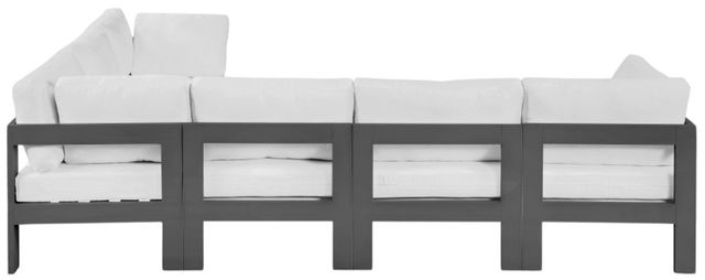 Meridian Furniture Nizuc 6-Piece Dark Gray/White Aluminum/Fabric 120" Outdoor Patio Modular Sectional-3