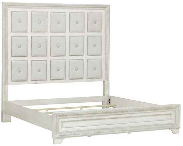 Pulaski™ Camila White King Upholstered Panel Bed-1