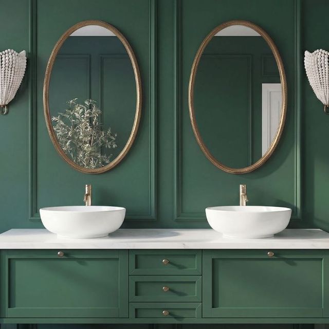 Uttermost® Ellis Antique Brass Beaded Oval Mirror-1