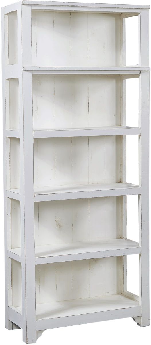 aspenhome® Reeds Farm Weathered White Open Bookcase-0