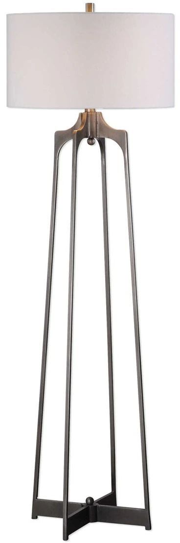 Uttermost® Adrian Aged Gun Metal Floor Lamp-0