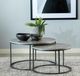 Coaster® Lainey 2-Piece Grey Faux Marble Nesting Table with Gunmetal Base-2