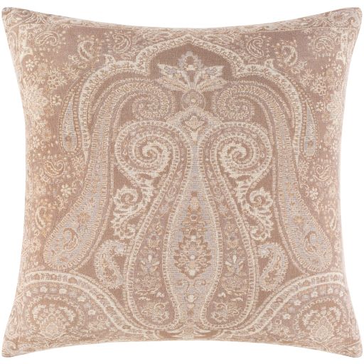 Surya Boteh Camel 20"x20" Toss Pillow with Polyester Insert-0
