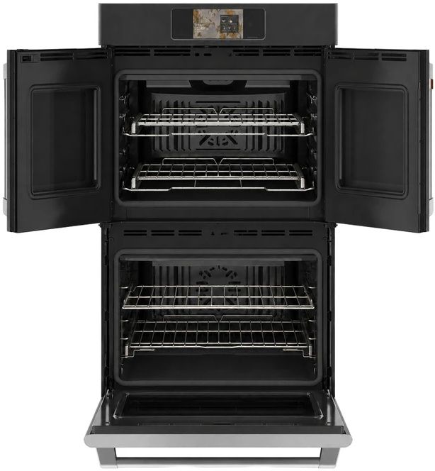 Café™ Professional Series 30” Matte Black Smart Double Electric Wall Oven with French Doors-1