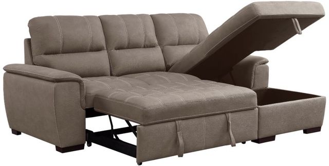 Mazin Furniture Andes 2-Piece Taupe Right-Arm Facing Pullout Sleeper Sectional and Storage Chaise-1