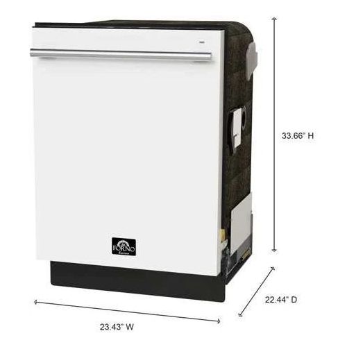 FORNO® Romano Espresso 24" White Top Control Built In Dishwasher -1