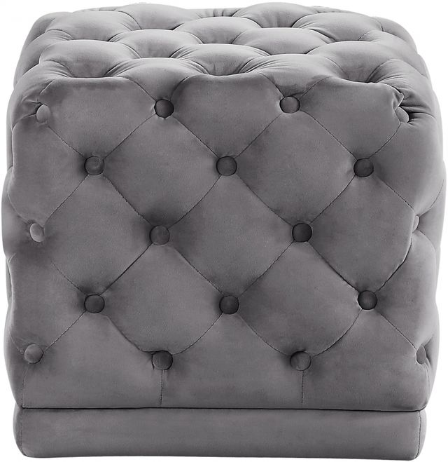 Meridian Furniture Stella Grey Velvet Stool-0