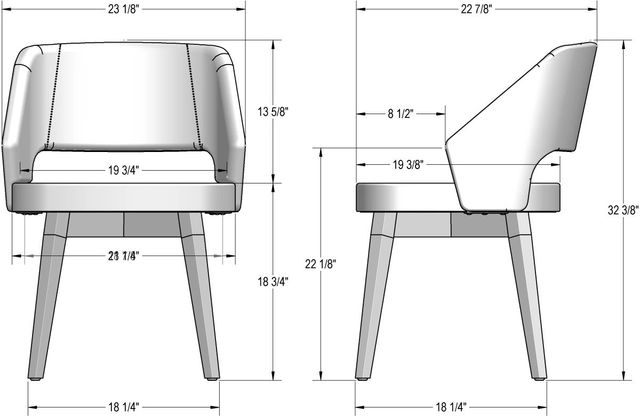 Amisco Customizable Loretta Dining Arm Chair with Upholstered Seat and Backrest with Solid Wood Base-1