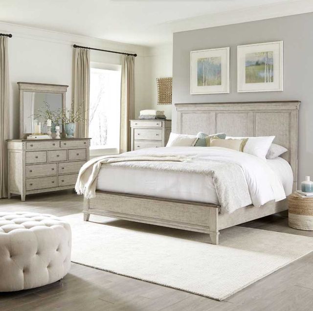 Liberty Furniture Ivy Hollow 4-Piece Dusty Taupe/Weathered Linen Queen Panel Bedroom Set with Chest-1
