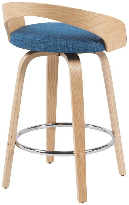 Armen Living Sonia Blue/Oak Counter Stool-3