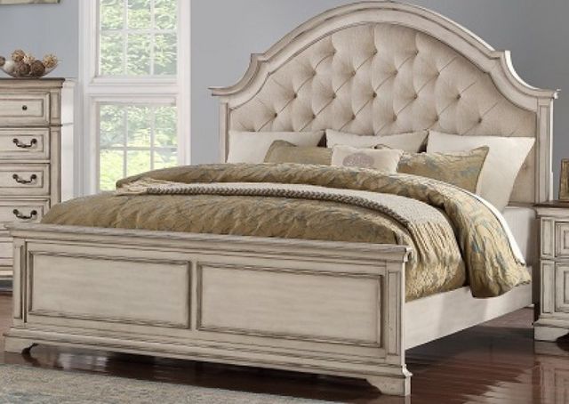 New Classic® Home Furnishings Anastasia Antique Bisque Eastern King Upholstered Bed-3