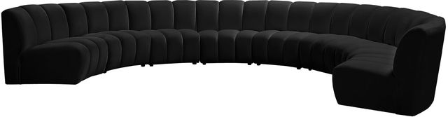 Meridian Furniture Infinity 8-Piece Black Velvet Modular Sectional-2