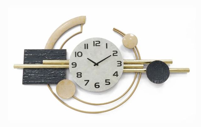 Classy Art Style 7 Black/Gold/White Wall Clock-0