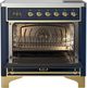 Ilve® Majestic III 36" Midnight Blue Pro Style Induction Range with Triple Glass Door and Brass Trim-1