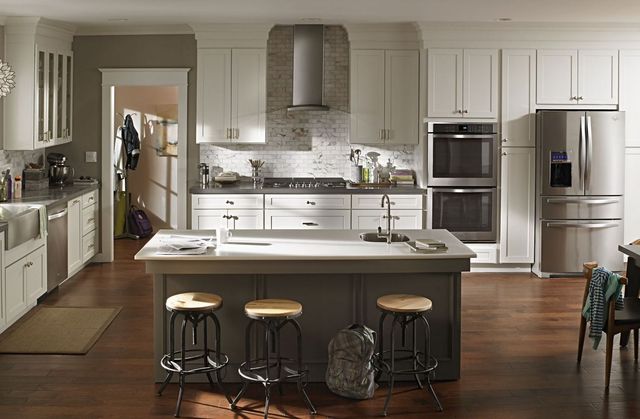 Maytag® 36" Stainless Steel Modern Glass Wall Mount Range Hood-3