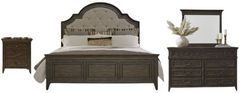 Liberty Furniture Paradise Valley 4-Piece Saddle Brown King Upholstered Panel Bedroom Set