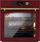 Ilve Nostalgie II 30” Burgundy Pyrolytic Single Electric Wall Oven with Brass Trim-0