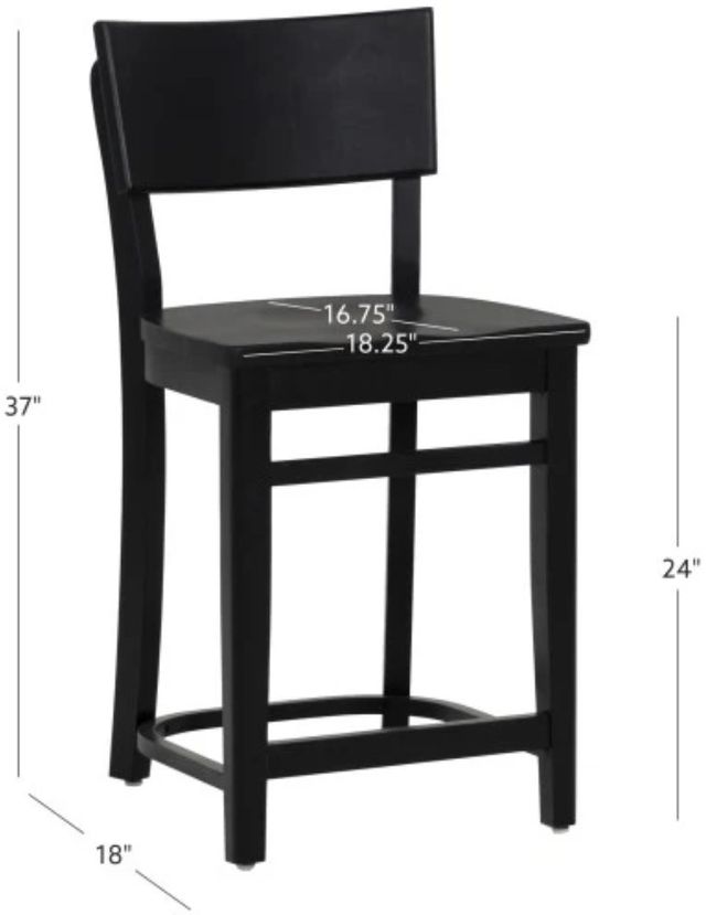 Linon Brompton 2-Piece Black Counter Stool-2