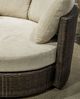 Signature Design by Ashley® Kimora Beige/Dark Brown Outdoor Swivel Lounge Chair-1